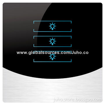 3-gang Touch Light Switch with LED Indicator, Crystal Glass Panel